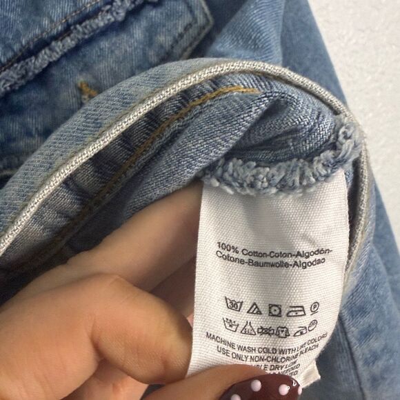 Free People Bedford Distressed Medium Wash Cropped Jacket Size XS - Picture 11 of 11